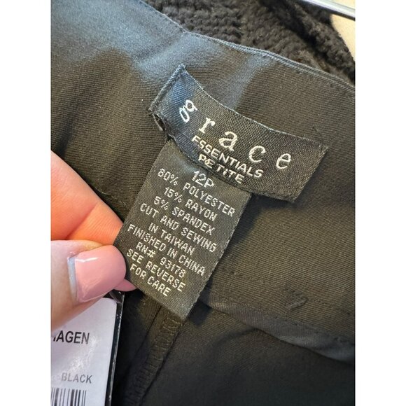 Grace essentials Petite 12P Black Dress Pants Straight Leg NWT - Picture 4 of 11